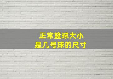 正常篮球大小是几号球的尺寸