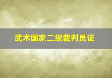 武术国家二级裁判员证