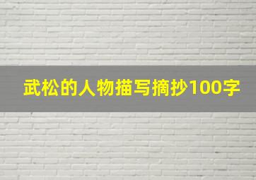 武松的人物描写摘抄100字