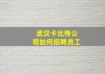 武汉卡比特公司如何招聘员工