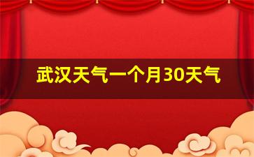 武汉天气一个月30天气