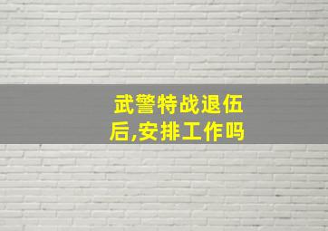 武警特战退伍后,安排工作吗