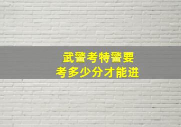 武警考特警要考多少分才能进