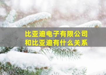 比亚迪电子有限公司和比亚迪有什么关系