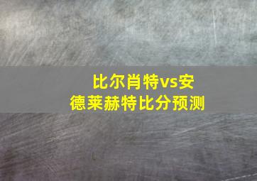 比尔肖特vs安德莱赫特比分预测