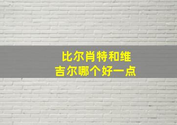 比尔肖特和维吉尔哪个好一点