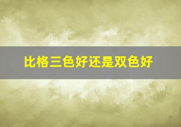 比格三色好还是双色好