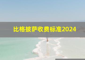 比格披萨收费标准2024