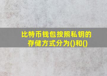 比特币钱包按照私钥的存储方式分为()和()