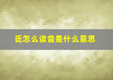 氐怎么读音是什么意思