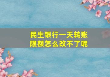 民生银行一天转账限额怎么改不了呢