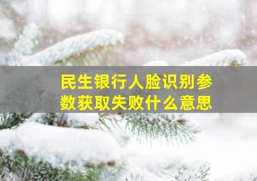 民生银行人脸识别参数获取失败什么意思