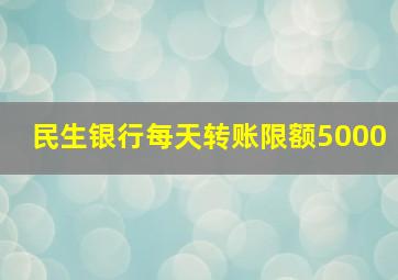 民生银行每天转账限额5000