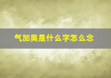 气加奥是什么字怎么念