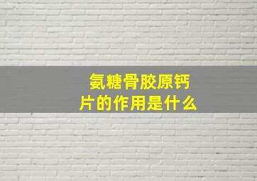 氨糖骨胶原钙片的作用是什么