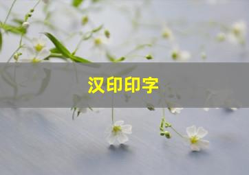 汉印印字