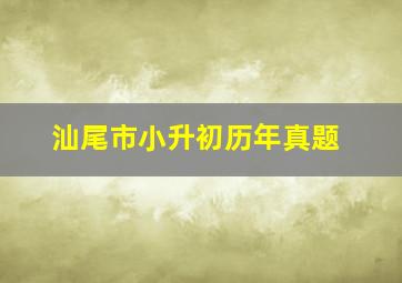 汕尾市小升初历年真题