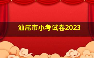 汕尾市小考试卷2023