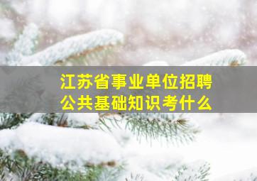 江苏省事业单位招聘公共基础知识考什么