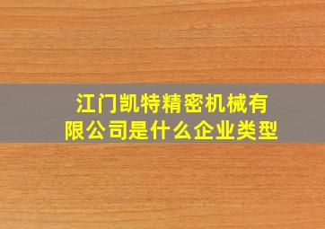 江门凯特精密机械有限公司是什么企业类型