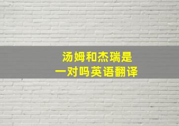 汤姆和杰瑞是一对吗英语翻译