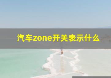 汽车zone开关表示什么