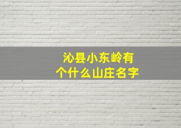 沁县小东岭有个什么山庄名字