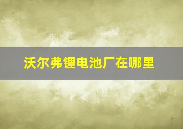 沃尔弗锂电池厂在哪里