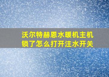 沃尔特赫恩水暖机主机锁了怎么打开注水开关