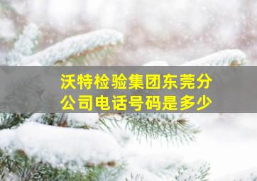 沃特检验集团东莞分公司电话号码是多少