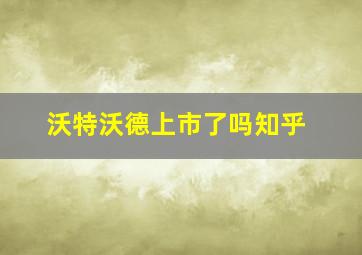 沃特沃德上市了吗知乎