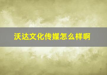 沃达文化传媒怎么样啊