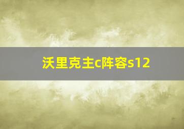 沃里克主c阵容s12