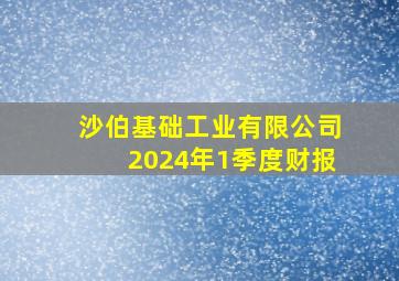 沙伯基础工业有限公司2024年1季度财报