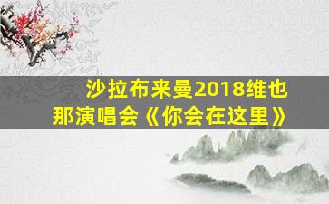 沙拉布来曼2018维也那演唱会《你会在这里》