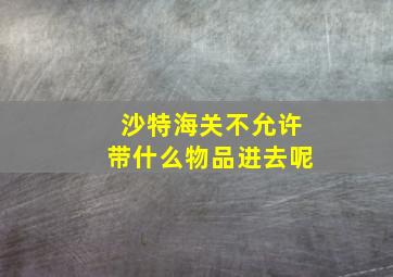 沙特海关不允许带什么物品进去呢