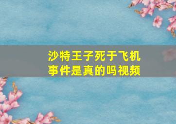 沙特王子死于飞机事件是真的吗视频