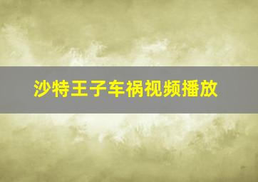 沙特王子车祸视频播放