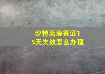 沙特离境签证15天失效怎么办理