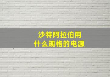 沙特阿拉伯用什么规格的电源