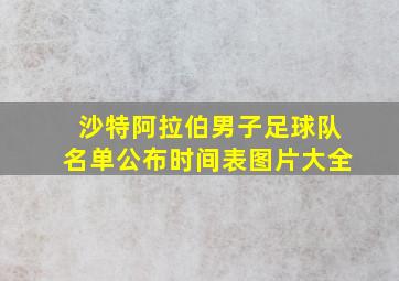 沙特阿拉伯男子足球队名单公布时间表图片大全