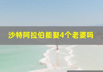 沙特阿拉伯能娶4个老婆吗