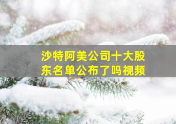 沙特阿美公司十大股东名单公布了吗视频