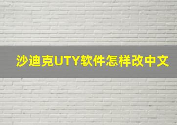 沙迪克UTY软件怎样改中文