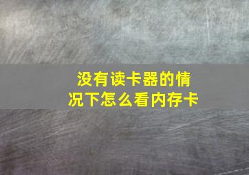 没有读卡器的情况下怎么看内存卡