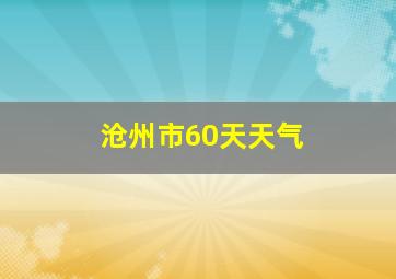 沧州市60天天气