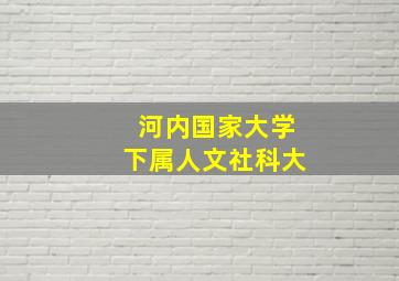 河内国家大学下属人文社科大