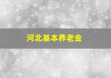 河北基本养老金