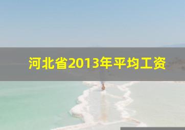 河北省2013年平均工资