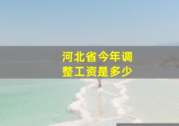 河北省今年调整工资是多少